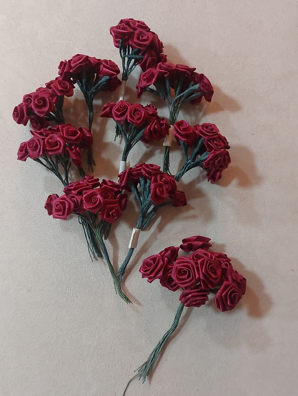 Bunches of Small Red  Roses - Craft Flowers